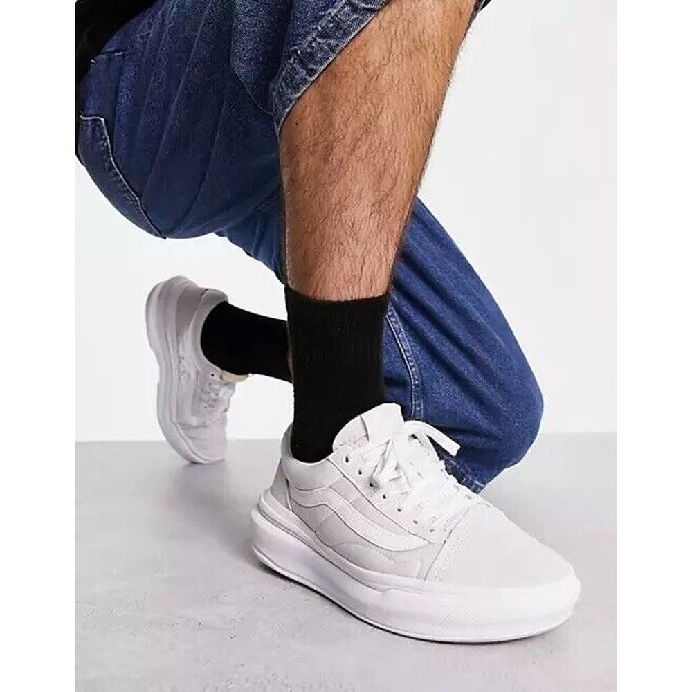 NIB Vans ComfyCush Old Skool Overt CC Shoe Light Grey White Size 10.5